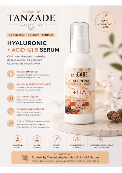 Produkt By Tanzade %1,5 Hyaluronic Acid Nem Destekleyici Yüz Serumu 100 Ml