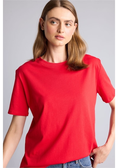 Defacto Regular Fit Bisiklet Yaka Basic Penye Kısa Kollu Tişört W9584az26sprd51 Kırmızı-rd51