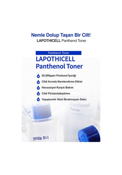 Hassas Ciltlere Özel Pantenol İçerikli, Nemlendirici Tonik Lapothıcell Panthenol Toner