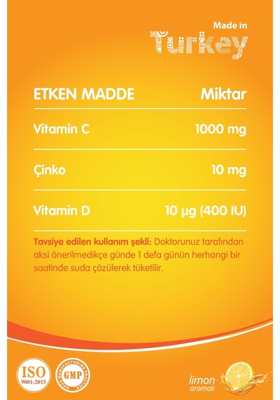 Mdc Vitamin C. Çinko Ve Vitamin D3 20 Efervesan Tablet