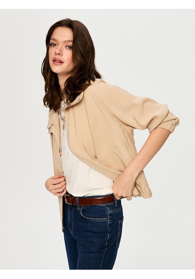 İnci Bağcık Detaylı Modallı Ceket S26ckt036 Us26ckt03634 Bej
