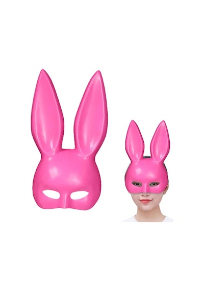 Pembe Renk Ekstra Lüks Uzun Tavşan Maskesi 35x16 Cm
