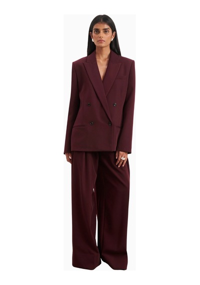 Because Of Alice Dropped Waist Double Breasted Blaze Oversize Kadın Ceket Bordo