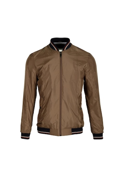 Ncs Jeans Erkek Vizon Ribanalı Slim Fit Bomber Ceket Baharlık Ve Mevsimlik Jeans 4986-Vizon