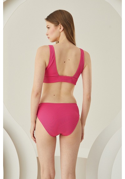 Loya Kadın Fuşya Reps Üçgen Tek Üst Bikini