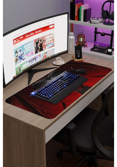 Diablo Kaymaz Dikişli Kauçuk Oyuncu Mousepad V3 - 90x40 Xxl Gaming Mouse Pad Fare Altlığı