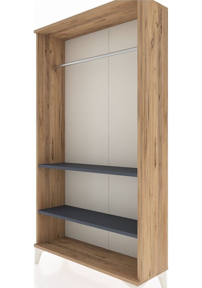 Arges Dolap 2 Raflı Kapaklı Tek Askılı 88x30x163 Çam-antrasit Atlas Çam