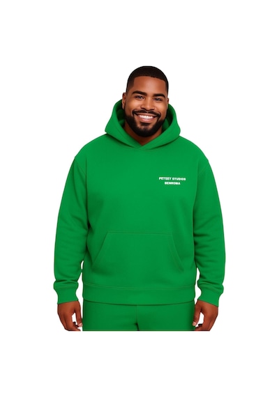 Benroma Peteet Studıos Baskılı Büyük Beden Unisex Sweatshırt Yeşil