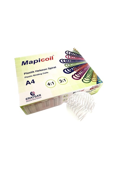 Mapicoil 3:1 Plastik Helezon Spiral 22mm Beyaz 50 Ad. 36 Lop