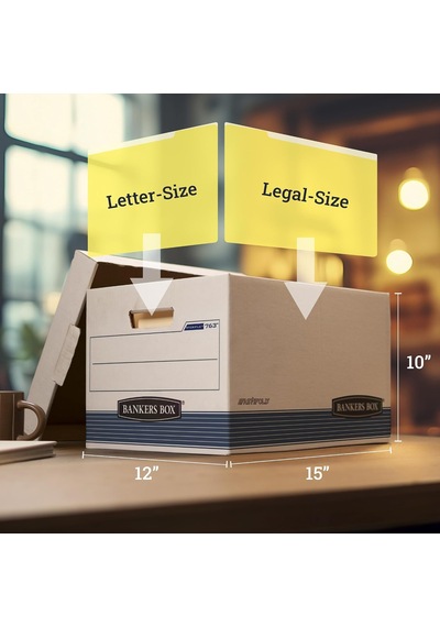 Bankers Box 0076315 Stor/fıle Orta Hizmet Saklama Kutuları, Fastfold, Kaldırma Kapağı, Letter/legal, 20'li Paket Genel