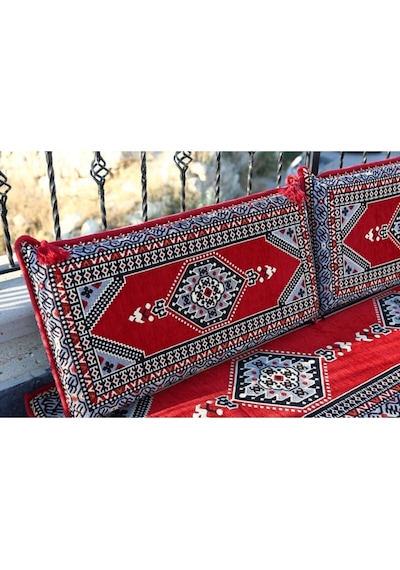 Bakırözü Home 1.kalite Şark Köşesi Takımı Yahyalı Kırmızı Modeli Sünger Dahil 4 Parça