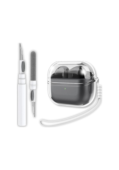 Samsung Galaxy Buds3 / Galaxy Buds3 Pro Ve Galaxy Buds3 Fe Uyumlu Şeffaf Premium Kulaklık Kılıfı, Silikon Kulaklık İpi Ve 3'ü 1 Arada Bluetooth Kulaklık Temizleme Kalemi Seti Şeffaf