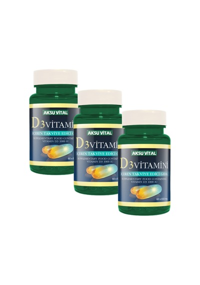 Aksu Vital D3 Vitamini 60 Softgel 650 MG x 3 Adet