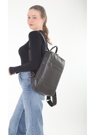 Erzeno Hakiki Deri Laptop & Evrak Çantası - Kahverengi Unisex Laptop Sırt Çantası Kahverengi - 761747751 Kahverengi