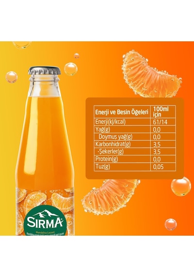 Sırma C Vitaminli Mandalina Aromalı Doğal Maden Suyu 200 Ml X 24 Adet