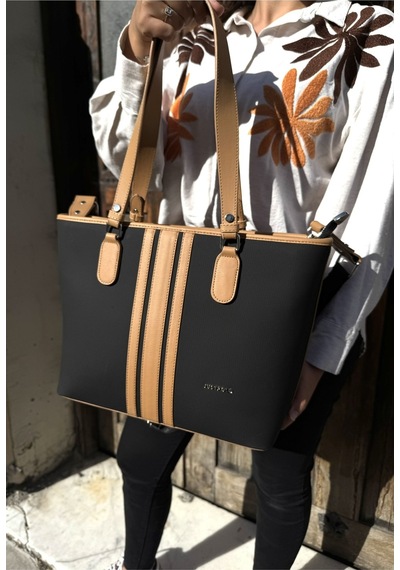 Kadın Orijinal Just Polo Yeni Sezon Büyük Boy 3 Bölmeli Lüks El Ve Omuz Çantası Shoulder Bag Çok Renkli