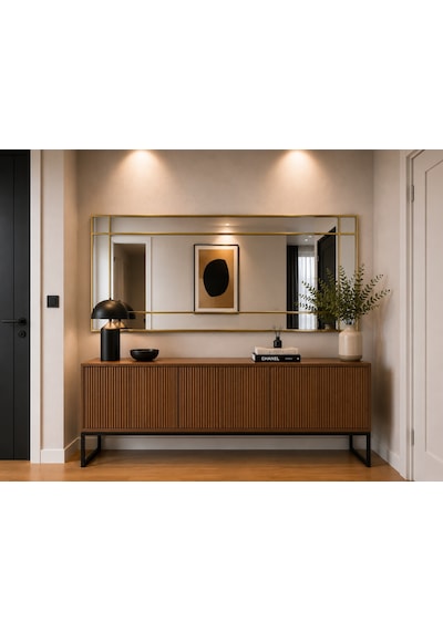 Effe 180x80 Cm Gold Metal Çerçeveli Dekor Ayna