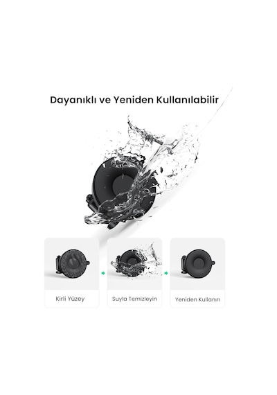 Ugreen Ayarlanabilir Kollu Araç İçi Vantuzlu Telefon Tutucu, Siyah, 60990b