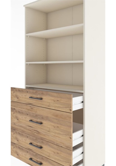 Hyperion Dolap 3 Raflı 4 Çekmeceli 88x44x195 Aytaşı-çam Aytaşı