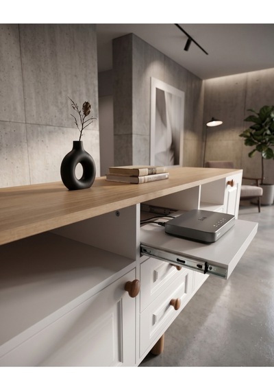 Life Tv Ünitesi %100 Mdf Beyaz - Meşe