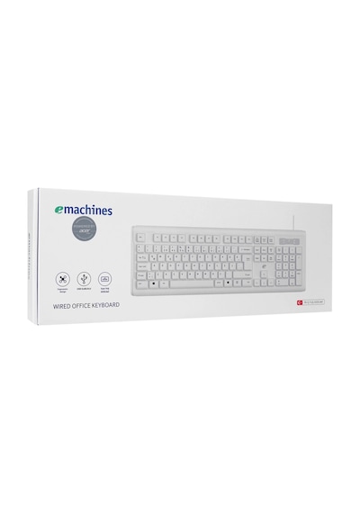 Acer Emachines, Eak9821, Beyaz, Usb Kablolu, Türkçe Q, Standart Klavye