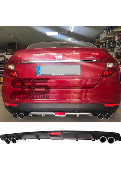 Fiat Egea Difüzör Arka Tampon Eki 4 Egzoz Çıkışlı Siyah
