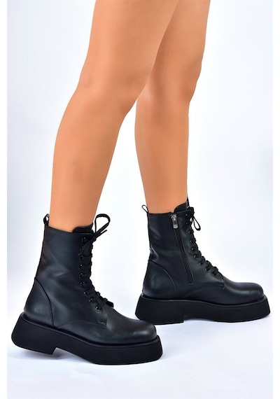 Fox Shoes Siyah Kalın Tabanlı Günlük Kadın Bot Postal L610130109
