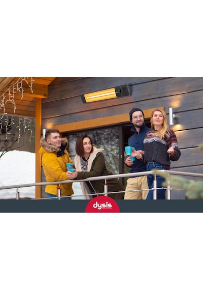Dysis Art Plus Karbon Serisi IP65 Suya-Toza Dayanıklı 2300 W Siyah Uzaktan Kumandalı İç/Dış Mekan Isıtıcı