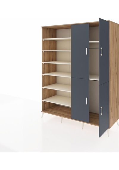 Kronos Gardrop 8 Raflı 4 Kapaklı 2 Askılı 176x59x221 Çam-antrasit/aytaşı Antrasit/aytaşı Kronos Gardrop 8 Raflı 4 Kapaklı 2 Askılı 176x59x221 Çam-antrasit/aytaşı Antrasit/aytaşı