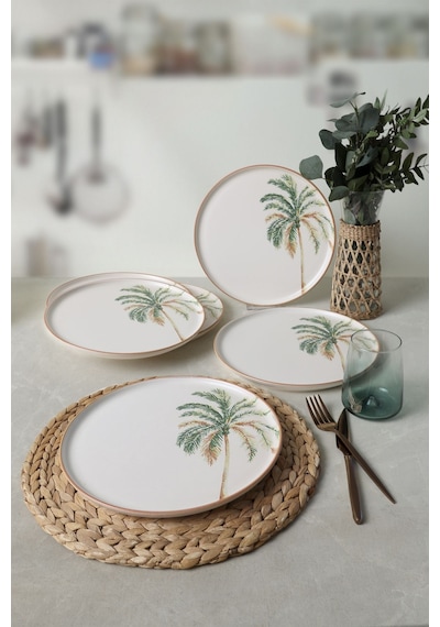 Keramika Bronze Palmiye Nordic Servis Tabağı 28 Cm 6 Adet 22903 Çok Renkli