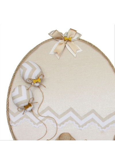 Pelüş Fil Süslemeli, 42cm Oval Kapı Süsü Çok Renkli