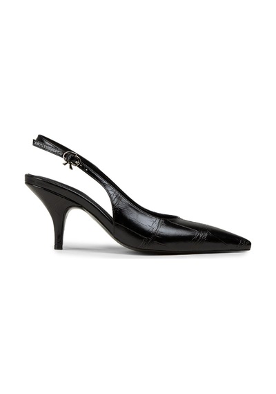Deery Kadın Siyah Krokodil Desenli Slingback Stiletto - V4035zsyhm01 siyah
