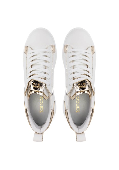 Tamer Tanca Kadın Suni Deri Beyaz Sneakers & Spor Ayakkabı 1009 2200 Bn Ayk Sk25-26 Beyaz/dore Beyaz