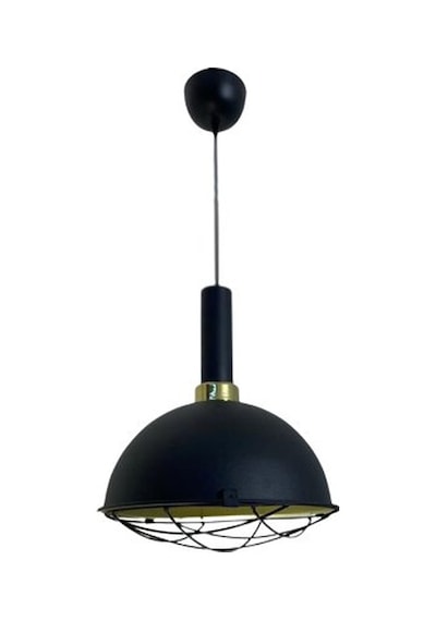 Dylight Retro Metal Dekoratif Rustik Kafesli Siyah Tekli Sarkıt Avize Çap 30 Cm Beyaz