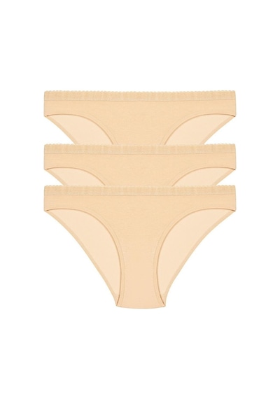 3 Lü Paket Şahin Bayan Likralı Bikini Külot 30624 Ten