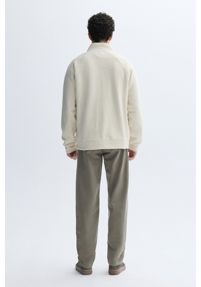 Mudo Erkek Erkek Haki Liyosel Karışımlı Straight Fit Beli Bağlamalı Pantolon 1264478 Açık Haki
