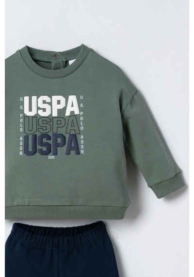 U.S. Polo Assn. Erkek Bebek Baskılı Yeşil Uzun Kol Pijama Takım Usb3180-c-v2 Usb3180-c-v2