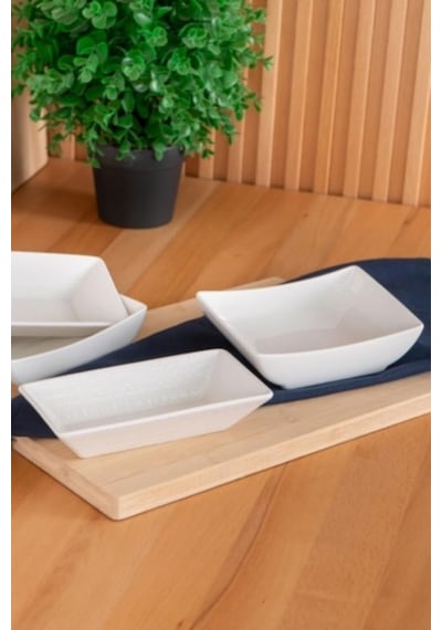 Digithome Acar Pure Carmen Porselen Kase 14 Cm Dikdörtgen Beyaz - Mlt-05339