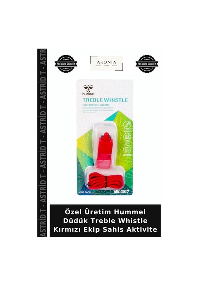 Özel Üretim Hummel Düdük Treble Whistle Kırmızı Ekip Sahis Aktivite