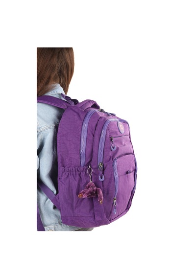 Bizoon Np292 Unisex Su Geçirmez Kumaş Günlük Okul Seyahat Mor Sırt Çantası