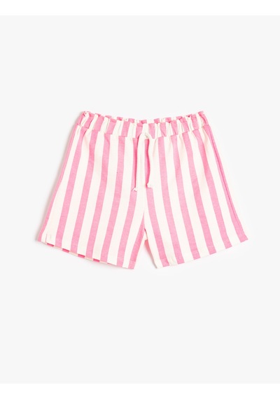 Koton Şort Beli Lastikli Bağlamalı Pamuklu Pınk Strıpe 5skg40028ak Pembe Çizgili Pembe Koton Şort Beli Lastikli Bağlamalı Pamuklu Pınk Strıpe 5skg40028ak Pembe Çizgili Pembe