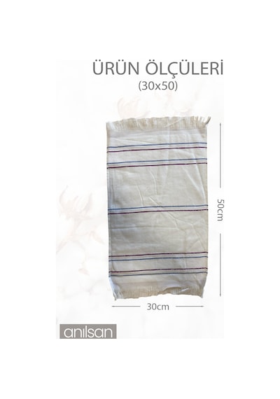 6'lı Beyaz Çizgili Düğün Havlusu 62gr %100 Pamuk 30x50 Cm El Ve Yüz Havlusu Beyaz