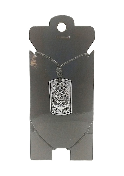 Kore İp Askılı Ve Krom Çelik Kaplamalı Unisex Tribal Kolye Kkrm-02 Gümüş4