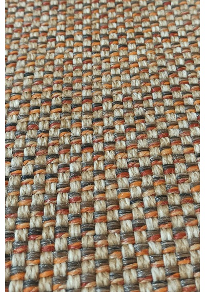 Doğal Jüt Görünümlü Dokuma Kilim Kaymaz Taban, Modern & İskandinav Stil Çok Renkli Çok Renkli