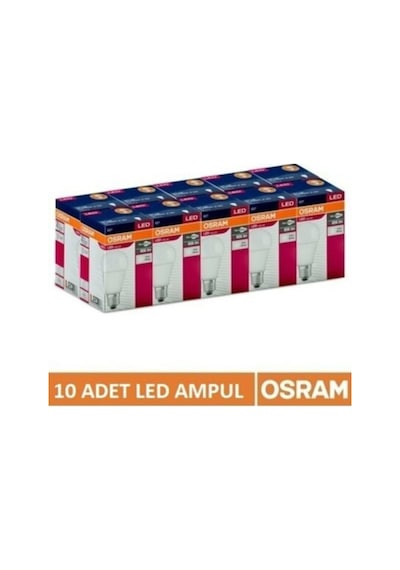 Osram Ledvance Osram 10'lu Paket 8,5 Watt E 27 2700 Kelvin Günışığı Led Ev Ampulü