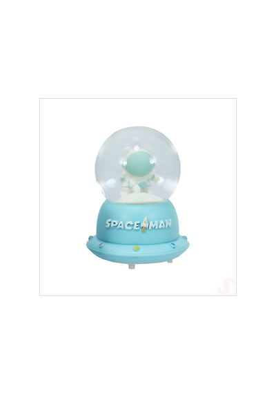 Uçuşan Yıldızlı,7,5cm X 4,5cm Led Işıklı Astronot Küre - Turkuaz