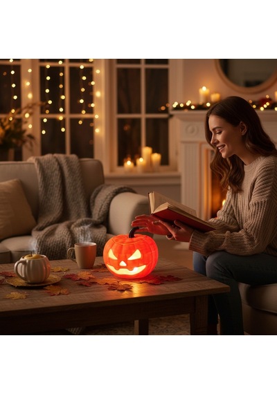 Halloween Kabak Büyük Led Işıklı Turuncu