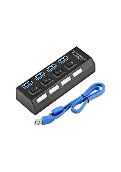 usb 3.0 4 port anahtarlı usb 3.0 çoğaltıcı hub siyah