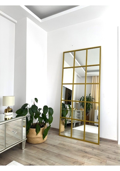 Effe Gold Metal Çerçeveli 5/3 Model 180x80 Cm Dekoratif Ayna