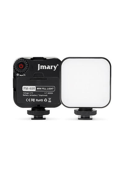Jmary Fm-48r Mini Fill Light Telefon-kamera Üstü Pilli Aydınlatma Işığı Siyah
